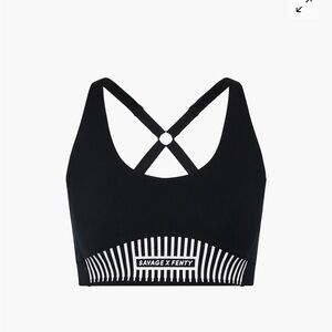 Savage X Fenty Black Sports Bra with Criss-Cross Straps